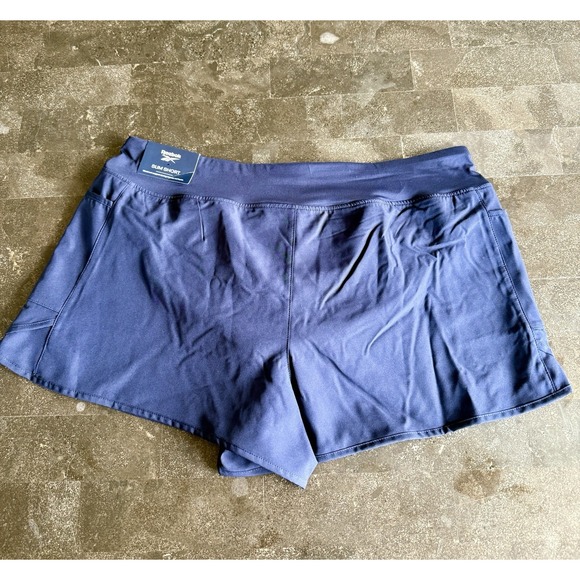 Reebok Women's XL Blue Lined Running Slim Shorts Tennis Pickle Ball Volleyball - Picture 2 of 9